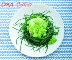 barba di frate al sesamo con pate di fave