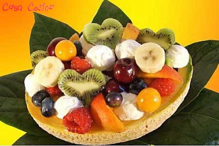 melone ripieno di frutta e gelato