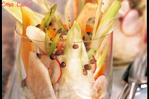 insalata di finocchi in vinaigrette di lenticchie