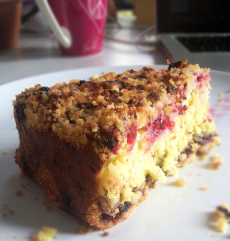 torta di riso ai mirtilli