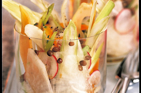 insalata di finocchi in vinaigrette di lenticchie