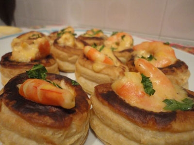 vol-au-vent agli scampi