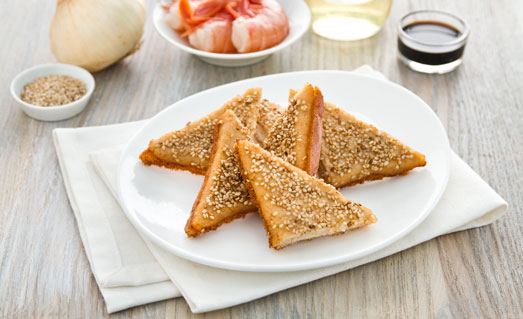 xia kao mian bao pian (toast ai gamberi)